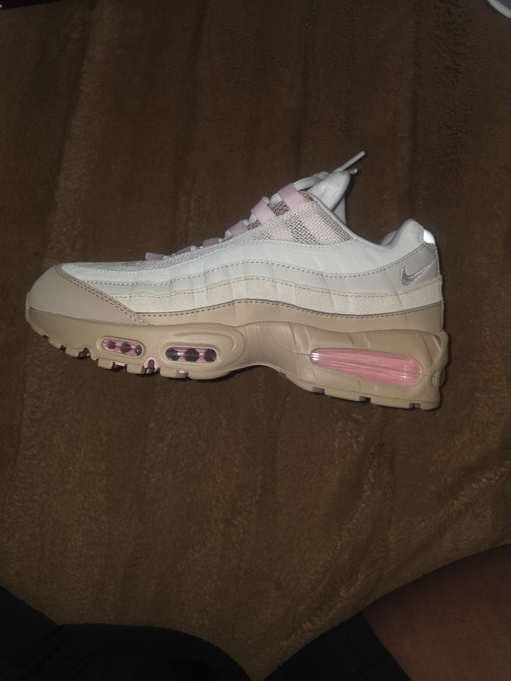Nike Women's Tan and Pink Air Max 95 Sneakers